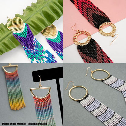 Beadwork Findings Gold Pendant Half Circle 18x30mm 4pcs