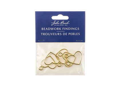 Beadwork Findings Gold Pendant Heart side Link 24x25mm 5pcs