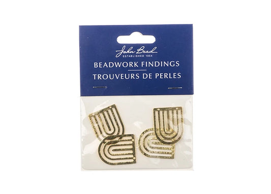 Beadwork Findings Gold Pendant Rainbow 20x25mm 4pcs