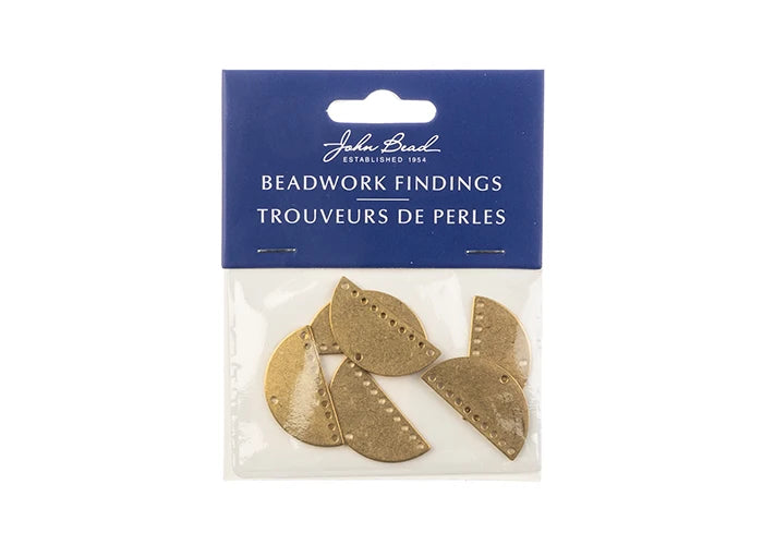 Beadwork Findings Gold Pendant Half Moon Semicircle with 10+1 Holes 30x15x1mm 6pc