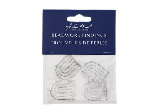 Beadwork Findings Silver Pendant Rainbow 20x25mm 4pcs