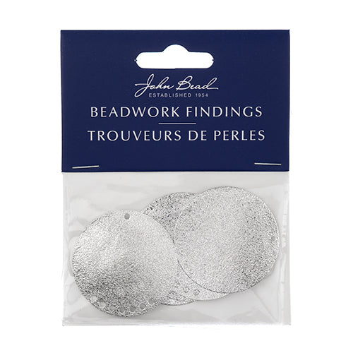 Beadwork Findings Silver Pendant Round Circle with 7+1 Holes 35x0.5mm 6pc