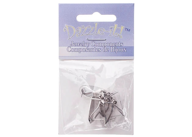 Fingernail Earring 10x20mm (2pr) Rhodium