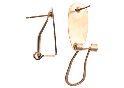 Fingernail Earring 10x20mm (2pr) Gold