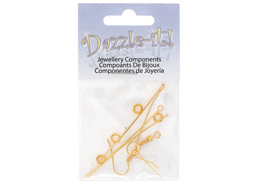 Fisk Hook with Ball & Spring LF/NF Gold - 1 pair