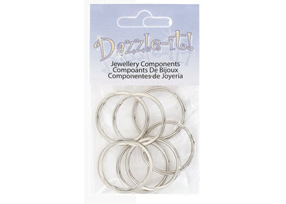 Split Rings 20mm Silver - 8pcs