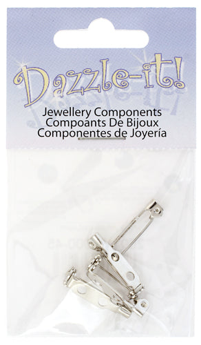 Bar Pins 0.75in Silver - 4 pcs