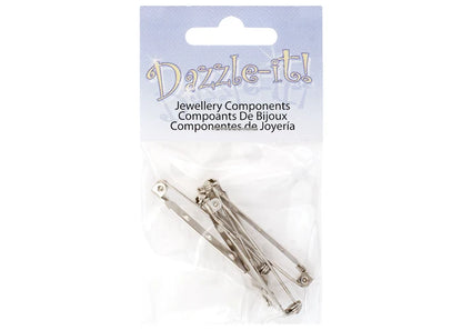 Bar Pins 1.5in Silver - 4pcs