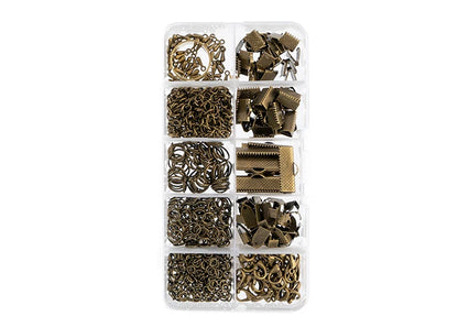 Assortment Box 10 Slots Antique Brass 503pcs