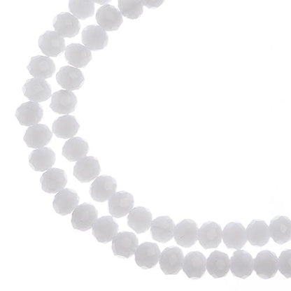 Crystal Lane DIY Rondelle 2 Strand 7in (apx110pcs) 3x4mm Opaque White Matt