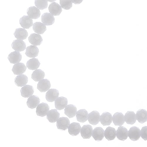 Crystal Lane DIY Rondelle 2 Strand 7in (apx110pcs) 3x4mm Opaque White Matt