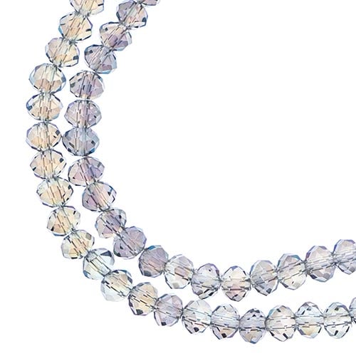 Crystal Lane DIY Rondelle 2 Strand 7in (apx110pcs) 3x4mm Transparent Green Luster