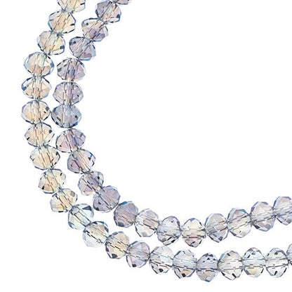 Crystal Lane DIY Rondelle 2 Strand 7in (apx110pcs) 3x4mm Transparent Green Luster