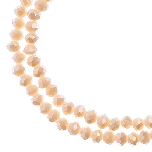 Crystal Lane DIY Rondelle 2 Strand 7in (apx110pcs) 3x4mm Opaque Cream AB