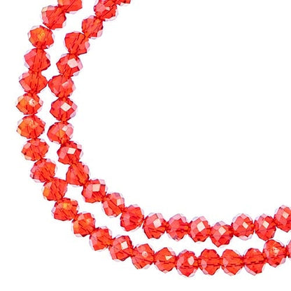 Crystal Lane DIY Rondelle 2 Strand 7in (apx110pcs) 3x4mm Transparent Red AB