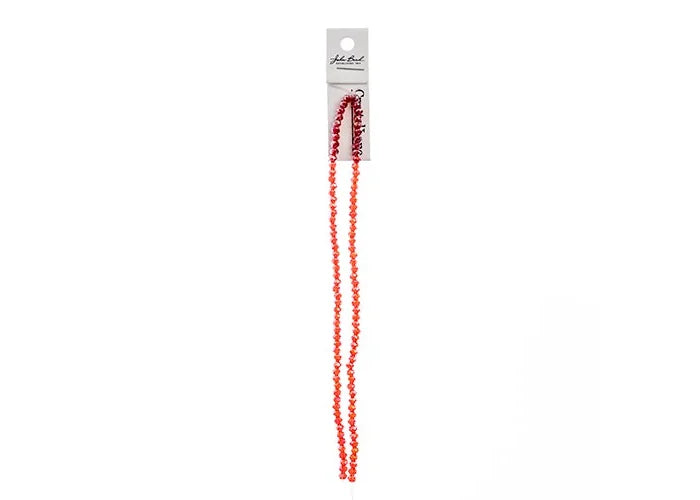 Crystal Lane DIY Rondelle 2 Strand 7in (apx110pcs) 3x4mm Transparent Red AB