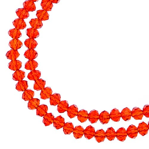 Crystal Lane DIY Rondelle 2 Strand 7in (apx110pcs) 3x4mm Transparent Red
