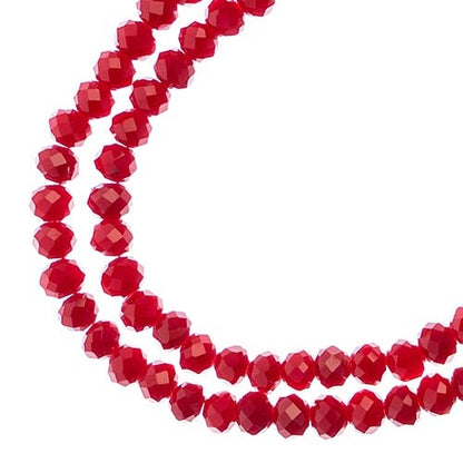 Crystal Lane DIY Rondelle 2 Strand 7in (apx110pcs) 3x4mm Opaque Red