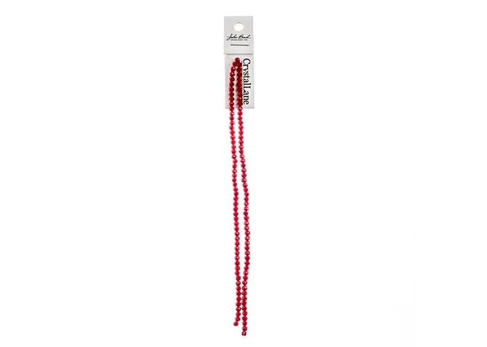 Crystal Lane DIY Rondelle 2 Strand 7in (apx110pcs) 3x4mm Opaque Red