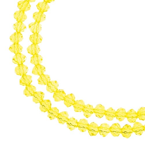 Crystal Lane DIY Rondelle 2 Strand 7in (apx110pcs) 3x4mm Transparent Yellow