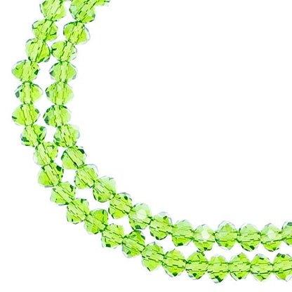 Crystal Lane DIY Rondelle 2 Strand 7in (apx110pcs) 3x4mm Transparent Green AB