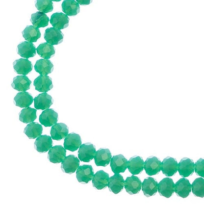 Crystal Lane DIY Rondelle 2 Strand 7in (apx110pcs) 3x4mm Opaque Turquoise Green