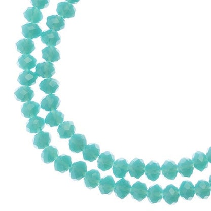 Crystal Lane DIY Rondelle 2 Strand 7in (apx110pcs) 3x4mm Opaque Turquoise Blue