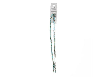 Crystal Lane DIY Rondelle 2 Strand 7in (apx110pcs) 3x4mm Opaque Blue w/Half Champagne Luster