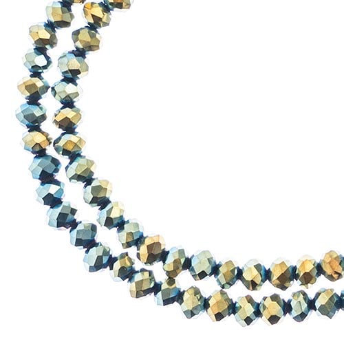 Crystal Lane DIY Rondelle 2 Strand 7in (apx110pcs) 3x4mm Opaque Green Iris