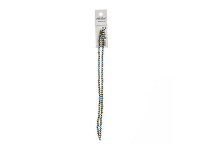 Crystal Lane DIY Rondelle 2 Strand 7in (apx110pcs) 3x4mm Opaque Dark Blue w/Half Gold Iris