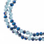 Crystal Lane DIY Rondelle 2 Strand 7in (apx110pcs) 3x4mm Opaque Light Blue w/Half Blue Iris