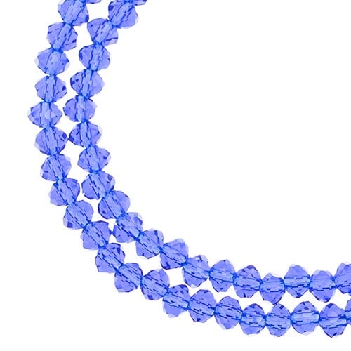 Crystal Lane DIY Rondelle 2 Strand 7in (apx110pcs) 3x4mm Transparent Dark Sapphire