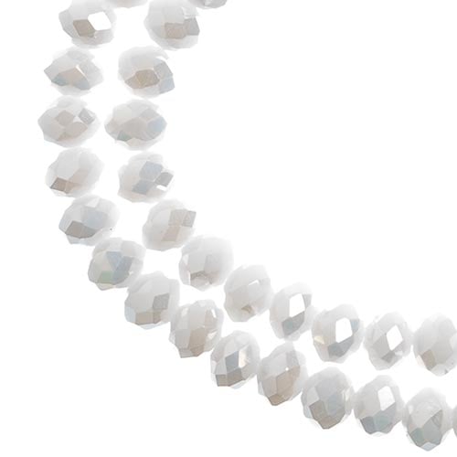 Crystal Lane DIY Rondelle 2 Strand 7in (apx78pcs) 4x6mm Opaque White AB