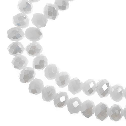 Crystal Lane DIY Rondelle 2 Strand 7in (apx78pcs) 4x6mm Opaque White Matt AB