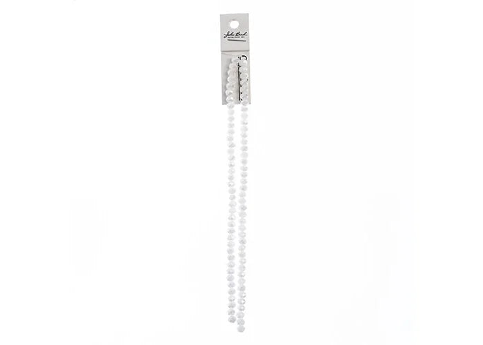 Crystal Lane DIY Rondelle 2 Strand 7in (apx78pcs) 4x6mm Opaque White Matt AB