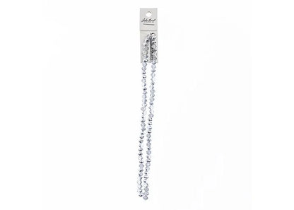 Crystal Lane DIY Rondelle 2 Strand 7in (apx78pcs) 4x6mm Transparent Half Silver Iris