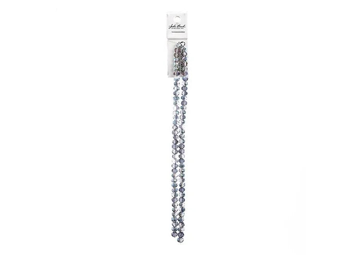 Crystal Lane DIY Rondelle 2 Strand 7in (apx78pcs) 4x6mm Transparent Rose Green Luster