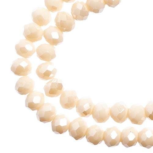 Crystal Lane Rondelle 4x6mm Opaque Cream AB
