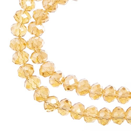 Crystal Lane DIY Rondelle 2 Strand 7in (apx78pcs) 4x6mm Transparent Topaz AB
