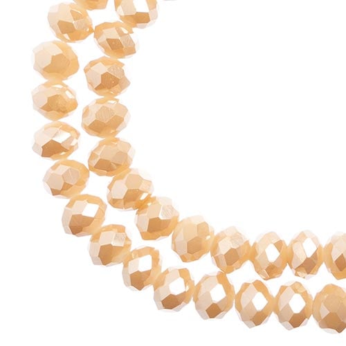 Crystal Lane DIY Rondelle 2 Strand 7in (apx78pcs) 4x6mm Opaque Light Champagne Luster