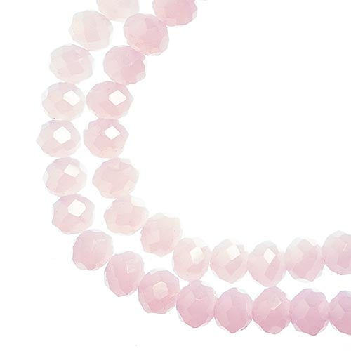 Crystal Lane DIY Rondelle 2 Strand 7in (apx78pcs) 4x6mm Opaque Pink