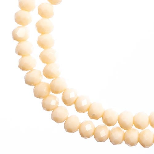 Crystal Lane DIY Rondelle 2 Strand 7in (apx78pcs) 4x6mm Opaque Light Cream