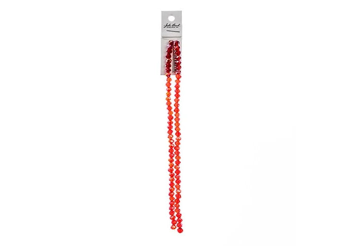 Crystal Lane DIY Rondelle 2 Strand 7in (apx78pcs) 4x6mm Transparent Red AB