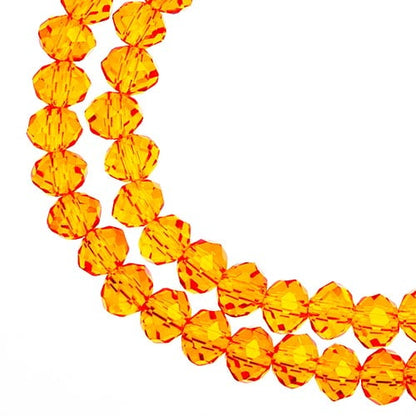 Crystal Lane DIY Rondelle 2 Strand 7in (apx78pcs) 4x6mm Transparent Orange