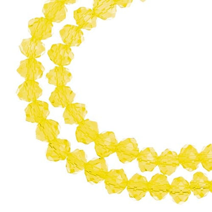 Crystal Lane DIY Rondelle 2 Strand 7in (apx78pcs) 4x6mm Transparent Yellow