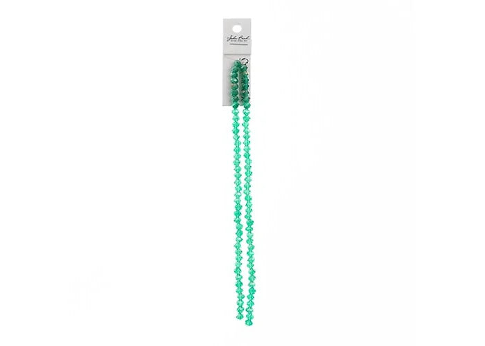 Crystal Lane DIY Rondelle 2 Strand 7in (apx78pcs) 4x6mm Transparent Dark Green AB