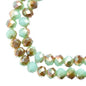 Crystal Lane DIY Rondelle 2 Strand 7in (apx78pcs) 4x6mm Op. Turquoise Blue w/Half Champagne Luster