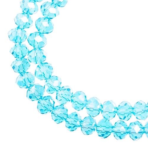 Crystal Lane DIY Rondelle 2 Strand 7in (apx78pcs) 4x6mm Transparent Blue AB