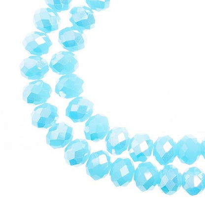 Crystal Lane DIY Rondelle 2 Strand 7in (apx78pcs) 4x6mm Opaque Blue AB