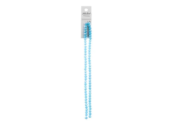Crystal Lane DIY Rondelle 2 Strand 7in (apx78pcs) 4x6mm Opaque Blue AB